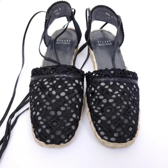 Stuart Weitzman Espadrilles Patterned Eyelet 7M - Picture 2 of 11